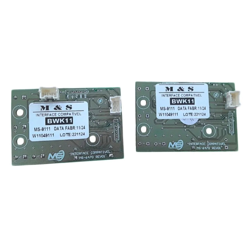 Conjunto de 2 Placas Interface Compatíveis Lavadora Brastemp BWK11 W11049111 Interface Nível e Principal Bivolt