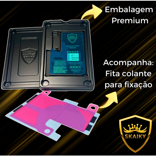 Bateria Premium Oficial Skaiky Para iPhones IOS Anatel Garantia de 1 Ano Todos Modelos - detalhe
