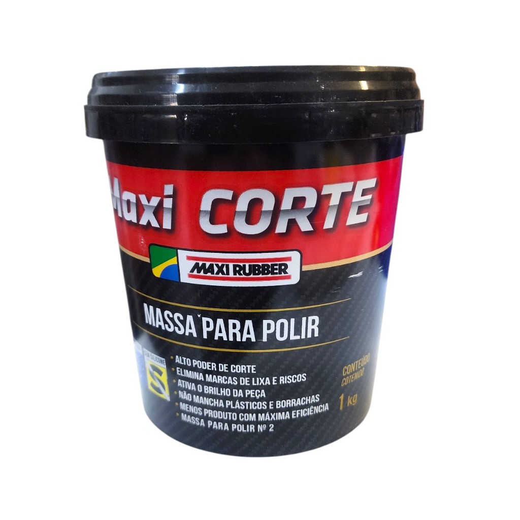 Massa De Polir Automotivo Maxi Corte Base Água 1kg N°2 Uso Profissional
