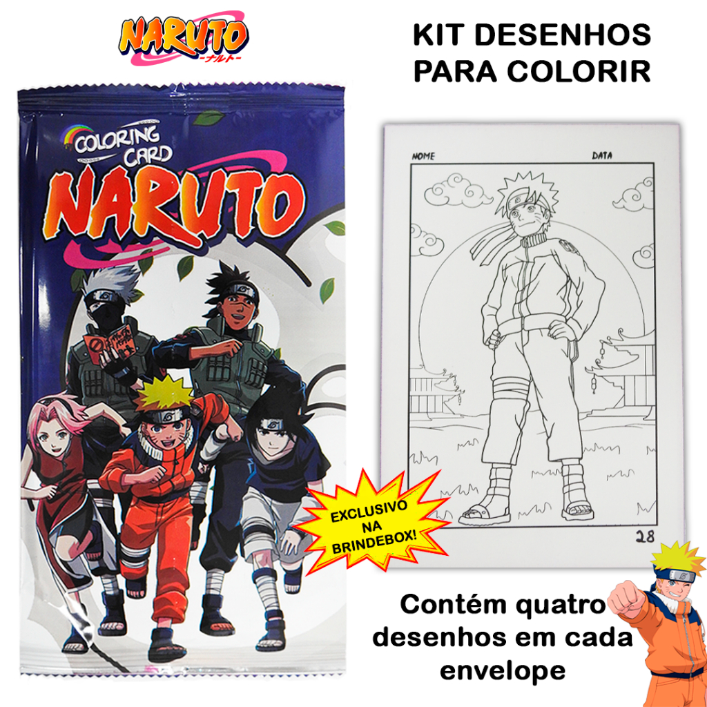 KIT NARUTO - DESENHOS PARA COLORIR E PINTAR