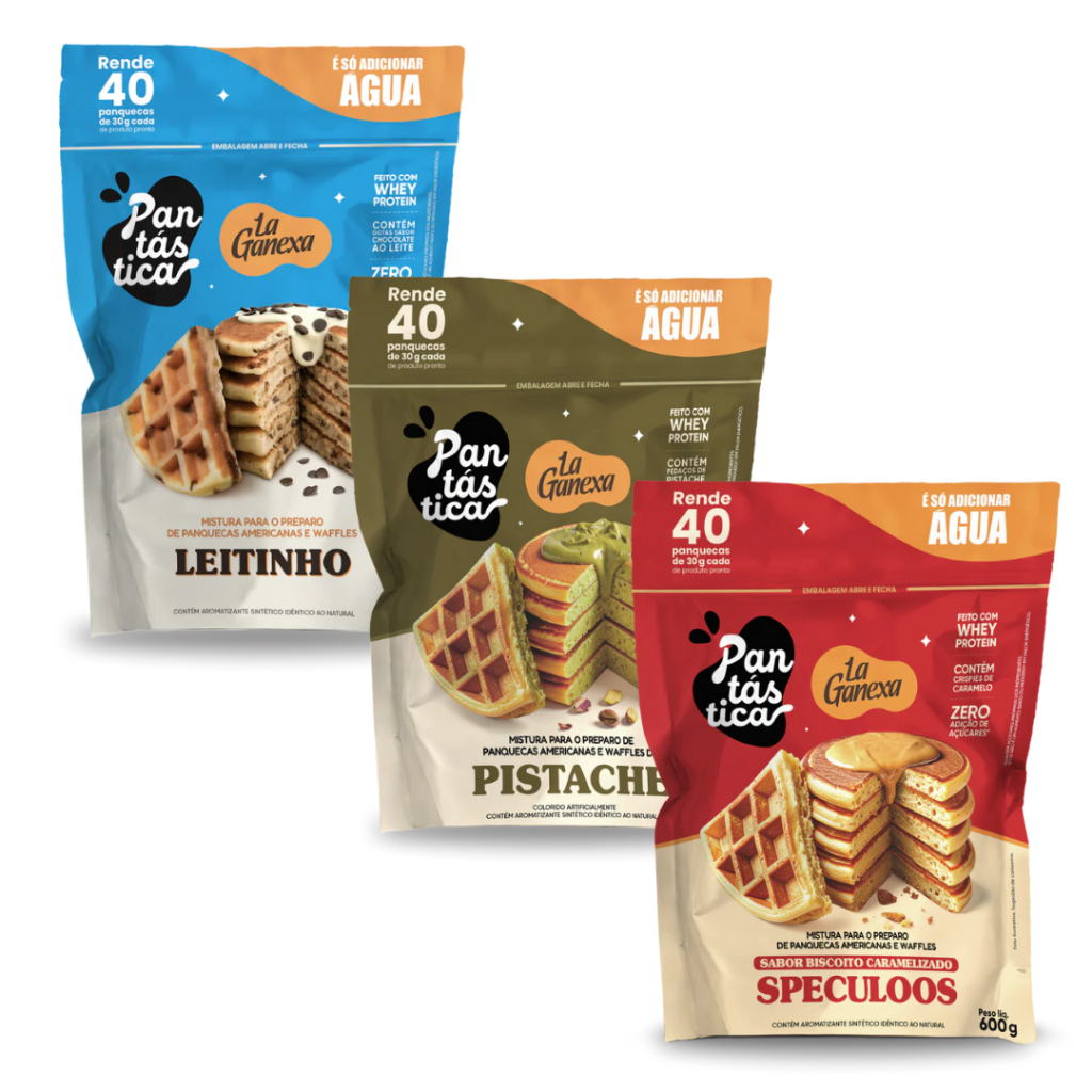 Kit 3x Panqueca Proteica 600g (cada) - La Ganexa em Oferta na Shopee
