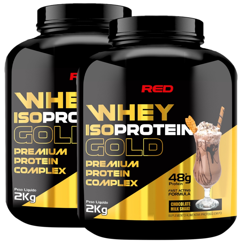 2X Whey Isoprotein Gold 2kg - Red Series - Blend Premium - Whey Isolado e Concentrado