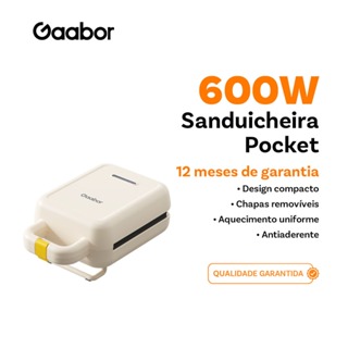 Gaabor Sanduicheira elétrica Aquecimento de temperatura constante de dupla face Frigideira antiaderente SM60M-WH01A -1 em Oferta na Shopee