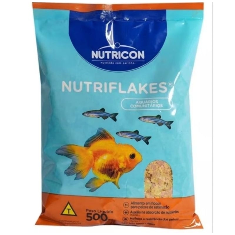 Ração Para Peixe Nutricon Flocos 500gr