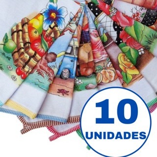 Detalhes do Kit 30 Panos de Prato Grandes Estampados com Viés 100% Algodão Cozinha – Atacado Pronta Entrega