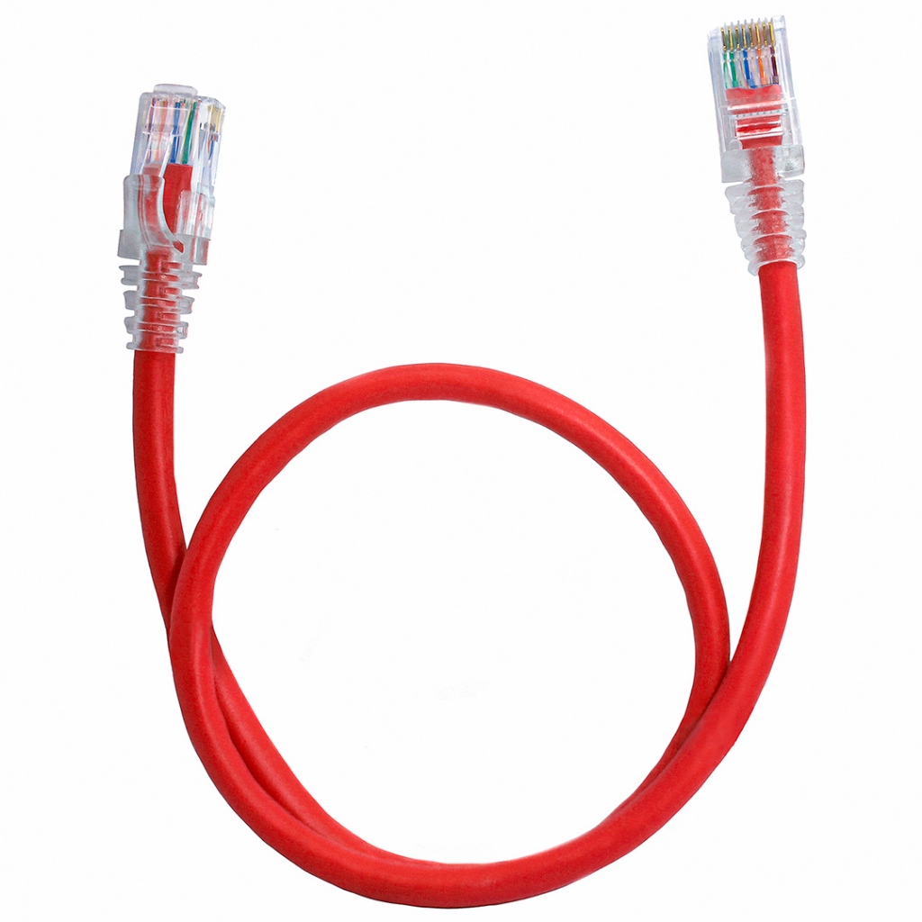 Cabo Rede Cat5e Utp Conector Rj45 - 50 Cm Vermelho Com Capa