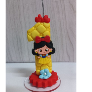 vela branca de neve de biscuit com aplique de silicone e pavio mágico. em Oferta na Shopee