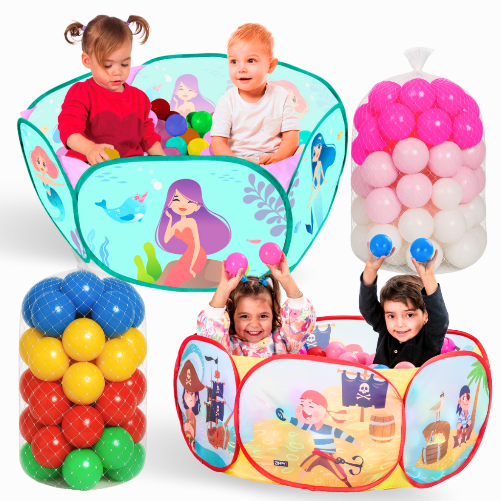 Piscina Com 100 Bolinhas Infantil com  Menino Menina