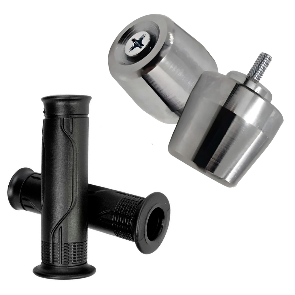 Manopla Punho + Par Peso de Guidão Mod. PCX CG Titan Biz Polido Universal com parafusos em Oferta na Shopee
