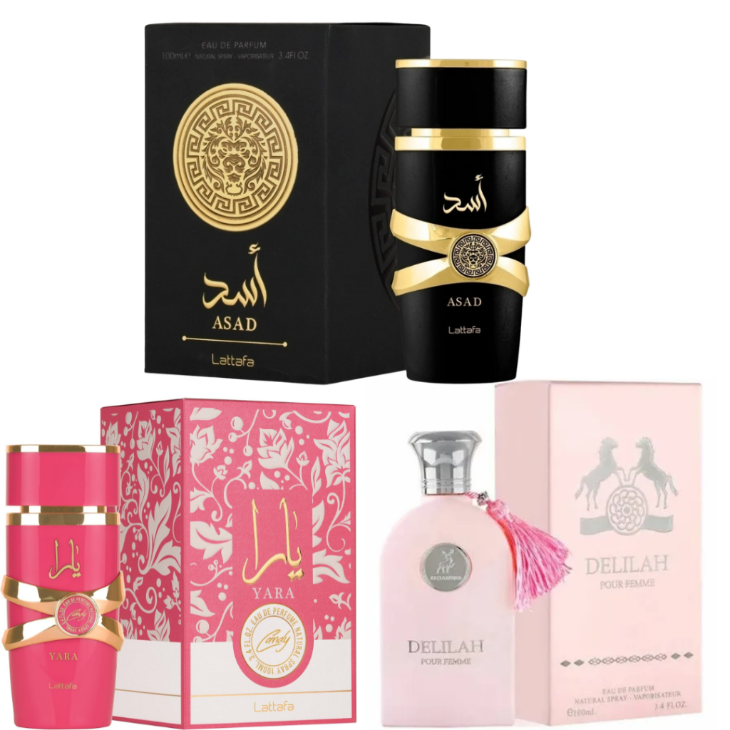 Perfume Árabe Importado Original 100ml Masculino e Feminino Asad Delilah Yara Candy Eau de Parfum