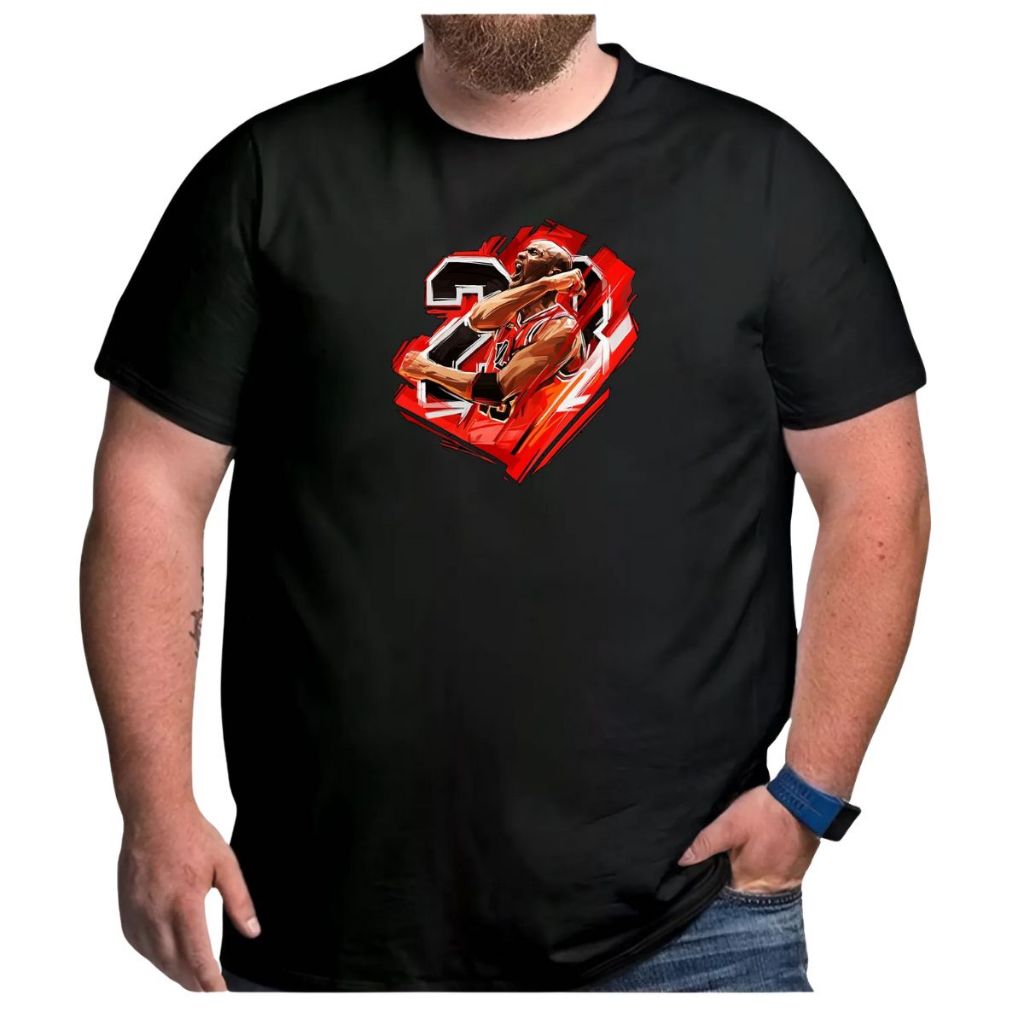 Camiseta Basquete Plus Size Bullss 23 Classic MJ Basketball