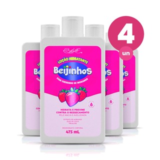 Kit 4 Loção Hidratante Desodorante Corporal Beijinhos 475ml Belkit em Oferta na Shopee