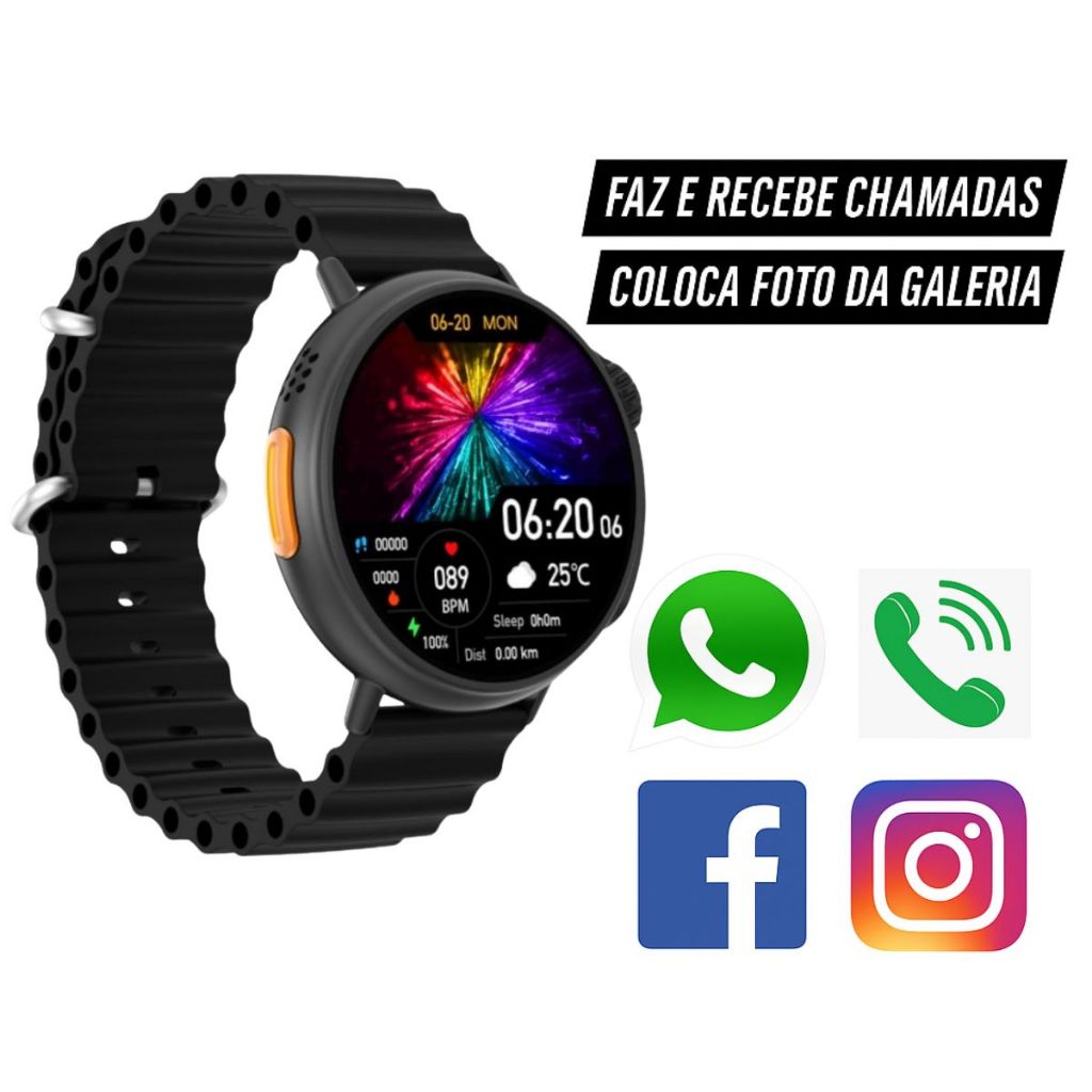 Relógio Smartwatch Feminino Para Xiaomi Samsung iPhone IOS 2026 NFC Baixa App Notificação