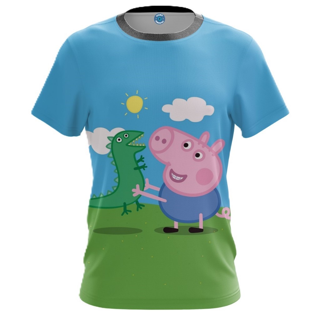 Camisa Camiseta Porquinho Desenho Dinossauro Festa Lama