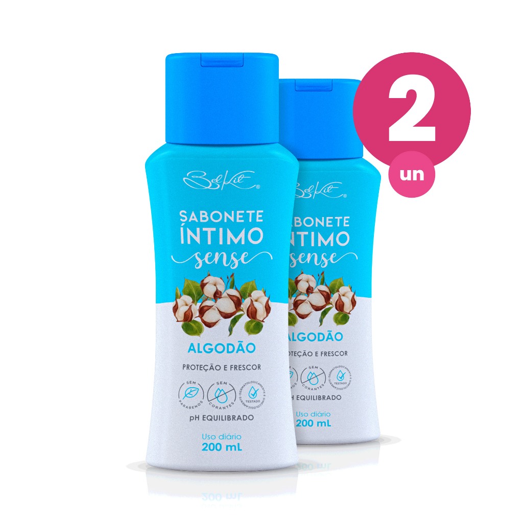 Kit 2 Sabonete Íntimo Sense Algodão 200ml Belkit