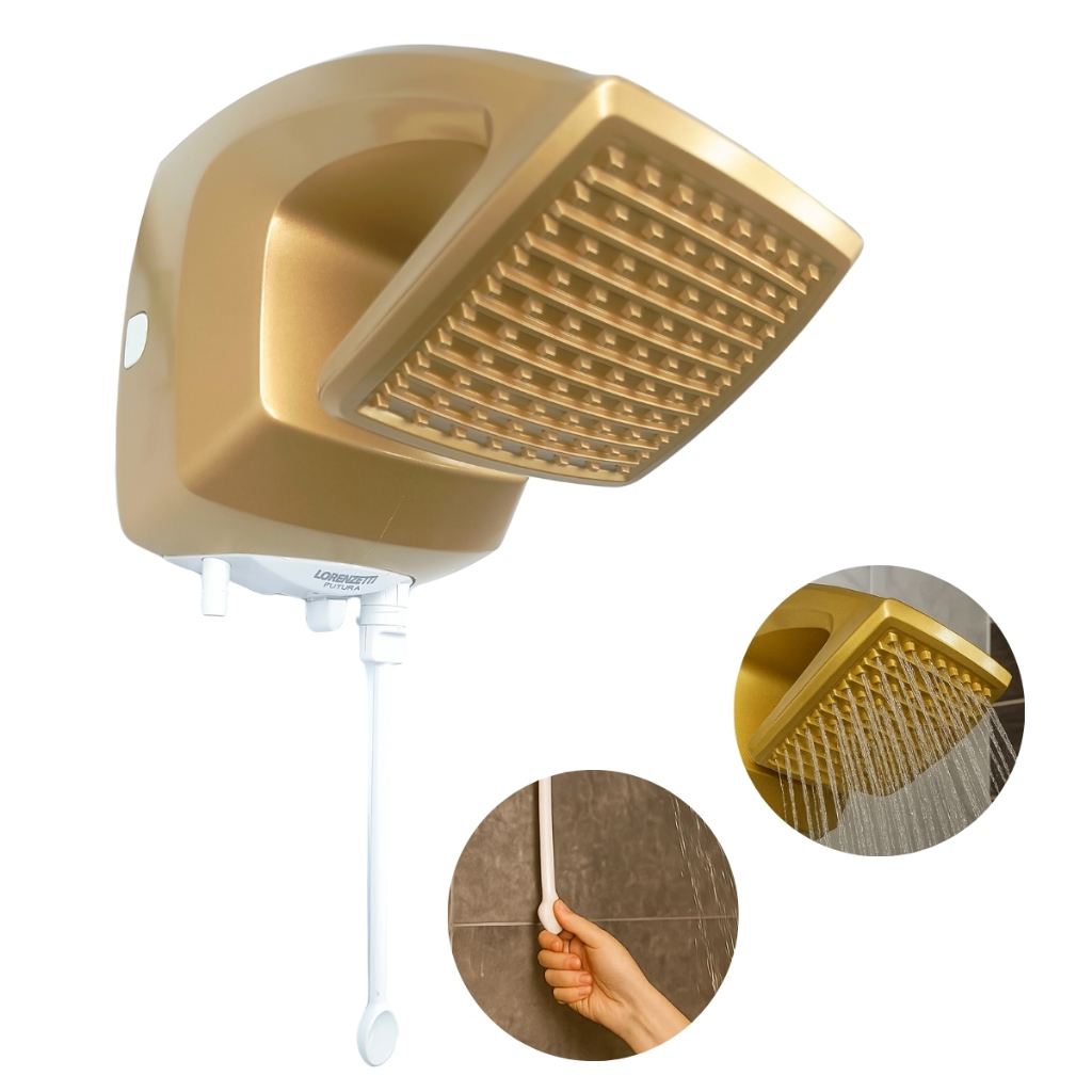 Chuveiro Lorenzetti 220v Eletronico Futura Dourado
