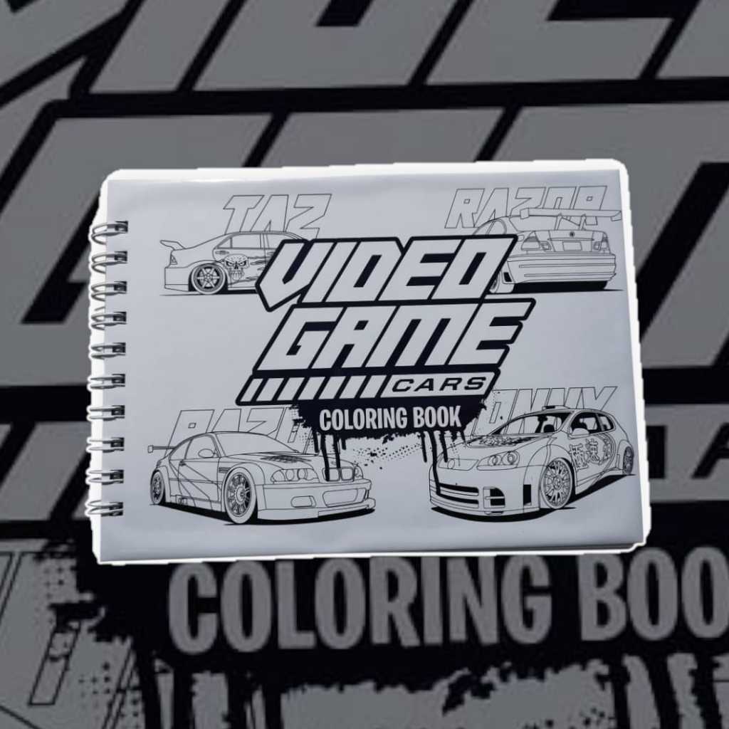 Livro Coloring Book Video Game CARS - Capa Dura, Tamanho A5
