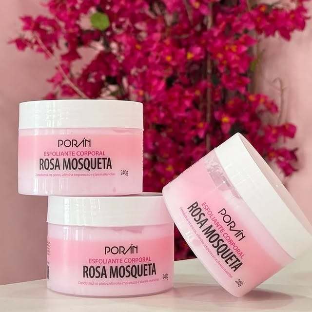 Esfoliante Corporal Rosa Mosqueta Vegano Hidratante Poran 240g
