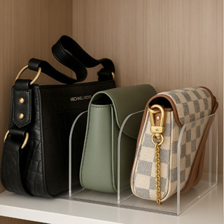 Organizador de Bolsas com 3 Divisões em Acrílico Transparente Preto Branco em Oferta na Shopee