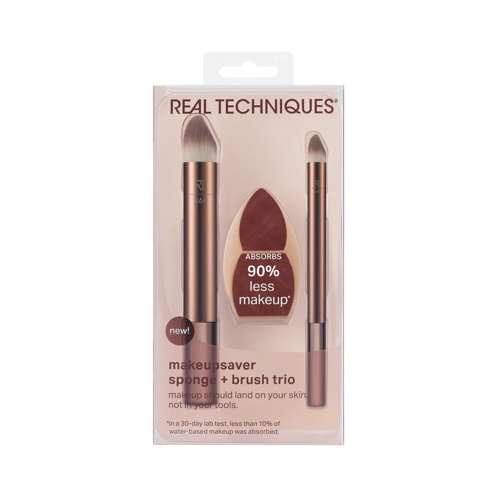 Imagem Real Techniques - kit esponja e pincel makeup saver sponge + brush trisponge