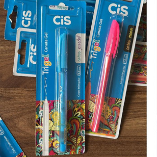 Caneta CiS Trigel Neon AZUL ROSA em Oferta na Shopee
