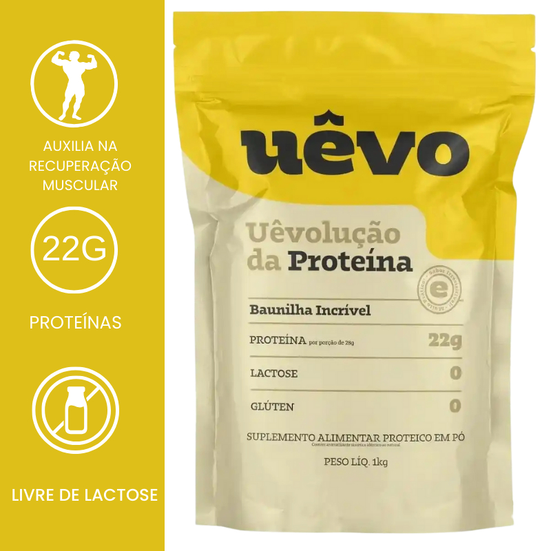 Uêvo Albumina Em Sachê - Suplemento De Proteína Prático 1kg em Oferta na Shopee