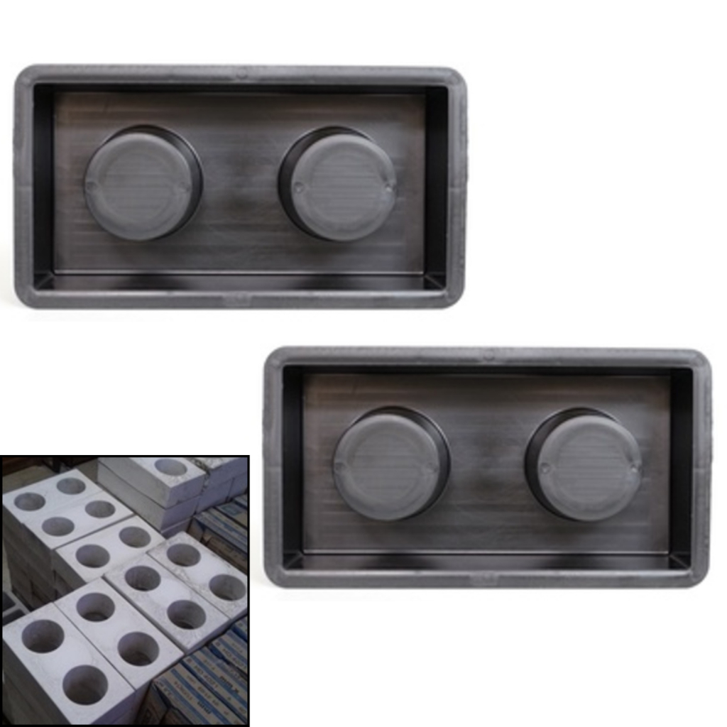 Kit c 2 Forma Bloco Ecológico Dois Furos 30x15x8 Molde Matriz Tijolo Economico p Obra Casa Predio em Oferta na Shopee