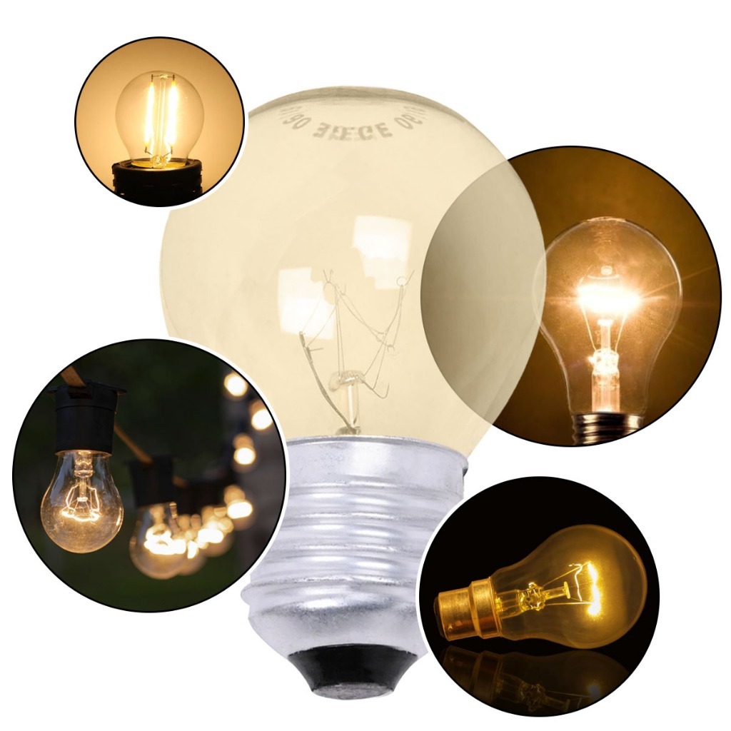 KIT até 20 Lâmpadas Bolinha 15w 127V ou 220V --- Luz Amarela Incandescente --- Varal Luzes