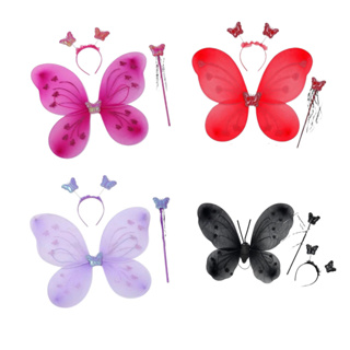 Kit 3 Peças Asa de Borboleta Varias Cores Fantasia Asinha Fantasia Cosplay Carnaval em Oferta na Shopee