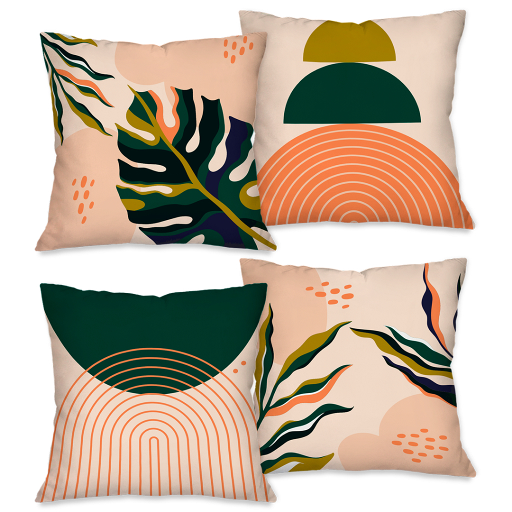 Kit 4 Capas de Almofada TAMANHO 45X45cm Modelo Folha PRONTA ENTREGA