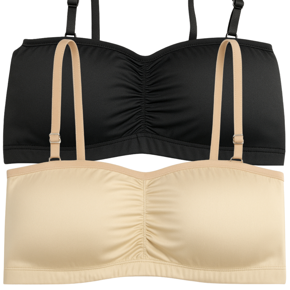 Kit 2 Top Faixa Feminino Com Alça Removível Fina Bojo Removível Liso Treino Academia Conforto