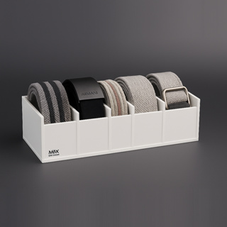 Porta Cinto Acrílico 24x8x11cm MAX Decor Cristal Preto Branco em Oferta na Shopee