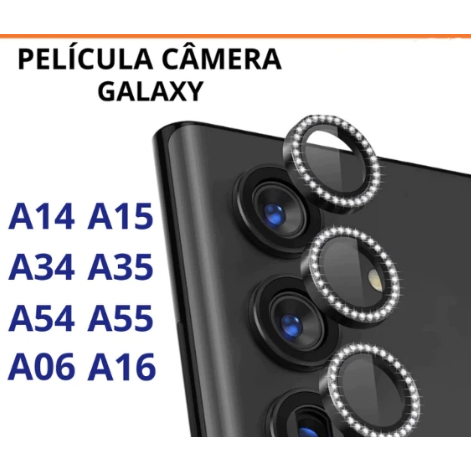 kit película diamante strass da câmera PARA Samsung A05 A05S/A25 A06 A14 A15/A35/A54 A16 A26/A36/A56 A35/A55