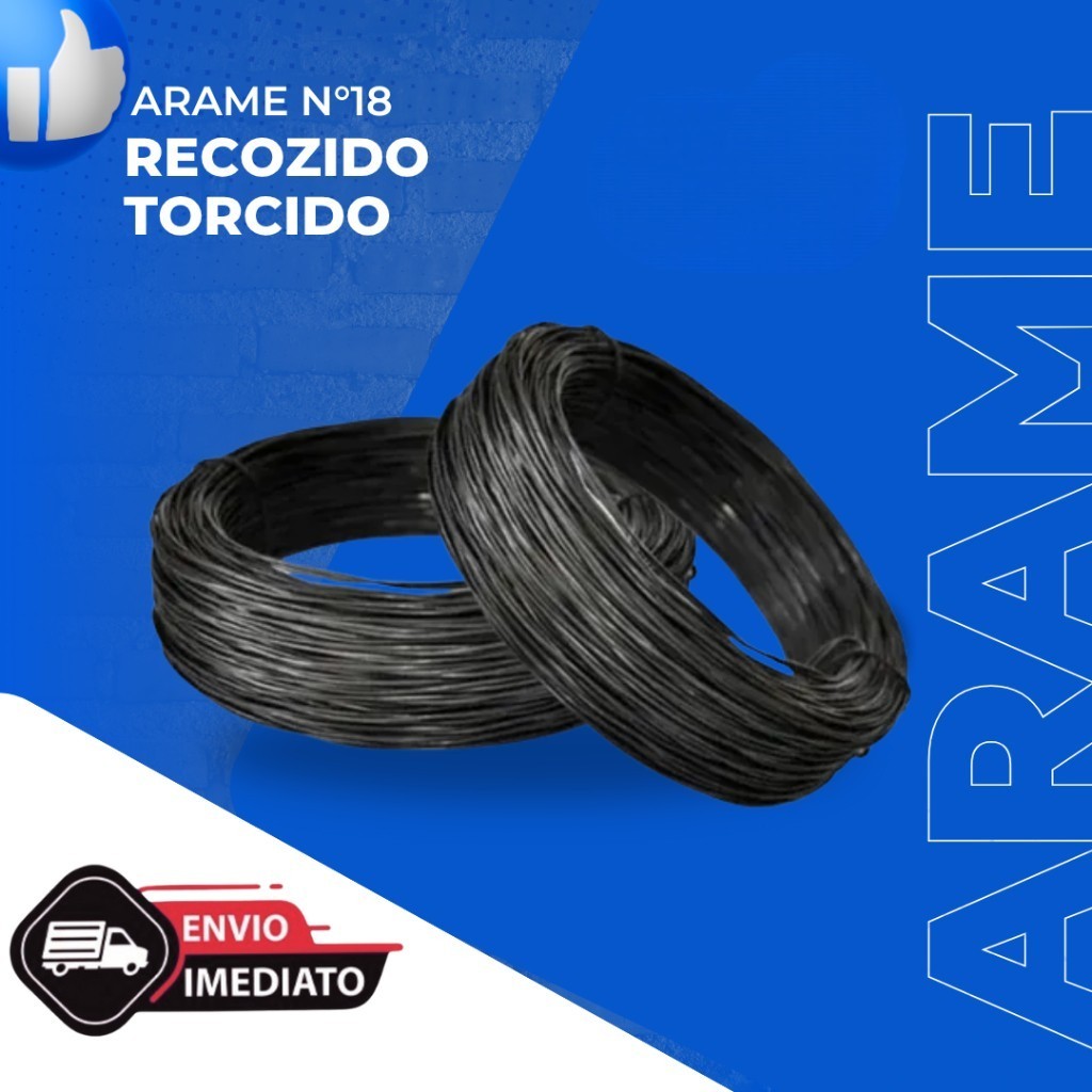 Arame Recozido Torcido Duplo N°18 Rolo De 1Kg trançado Bwg Para Amarração Construção Civil