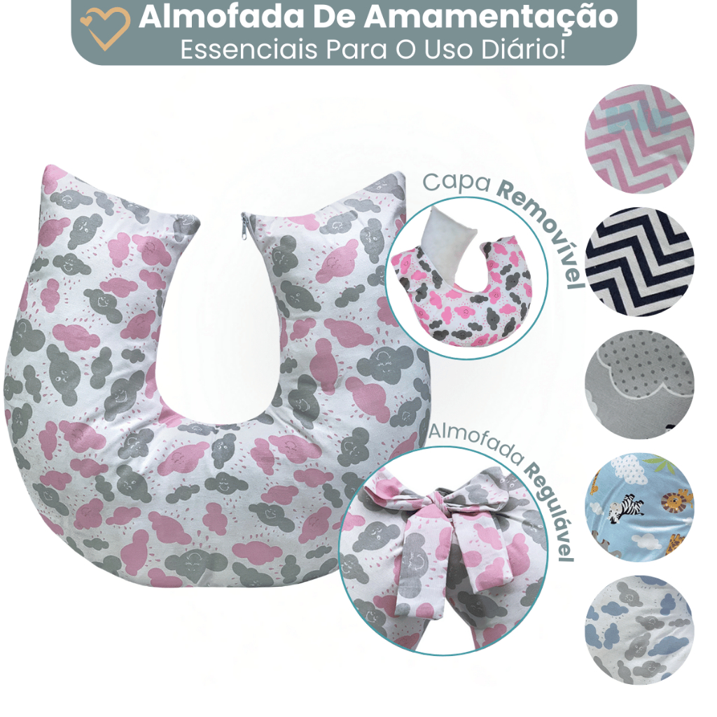 Almofada De Amamentaçao Bebe Menina Menino Maternidade Varias Estampas em Oferta na Shopee