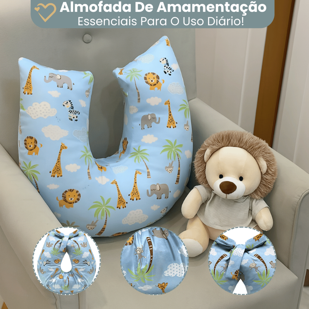 Almofada De Amamentaçao Bebe Travesseiro Menina Menino Maternidade Varias Estampas