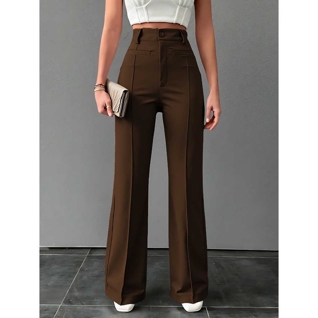 Zalla Calça alfaiataria com bolso fake 034 em Oferta na Shopee