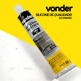 Cola Silicone Acético 50 gramas Transparente e Cinza Adesivo Selante Banheiro Antifungo - Vonder em Oferta na Shopee