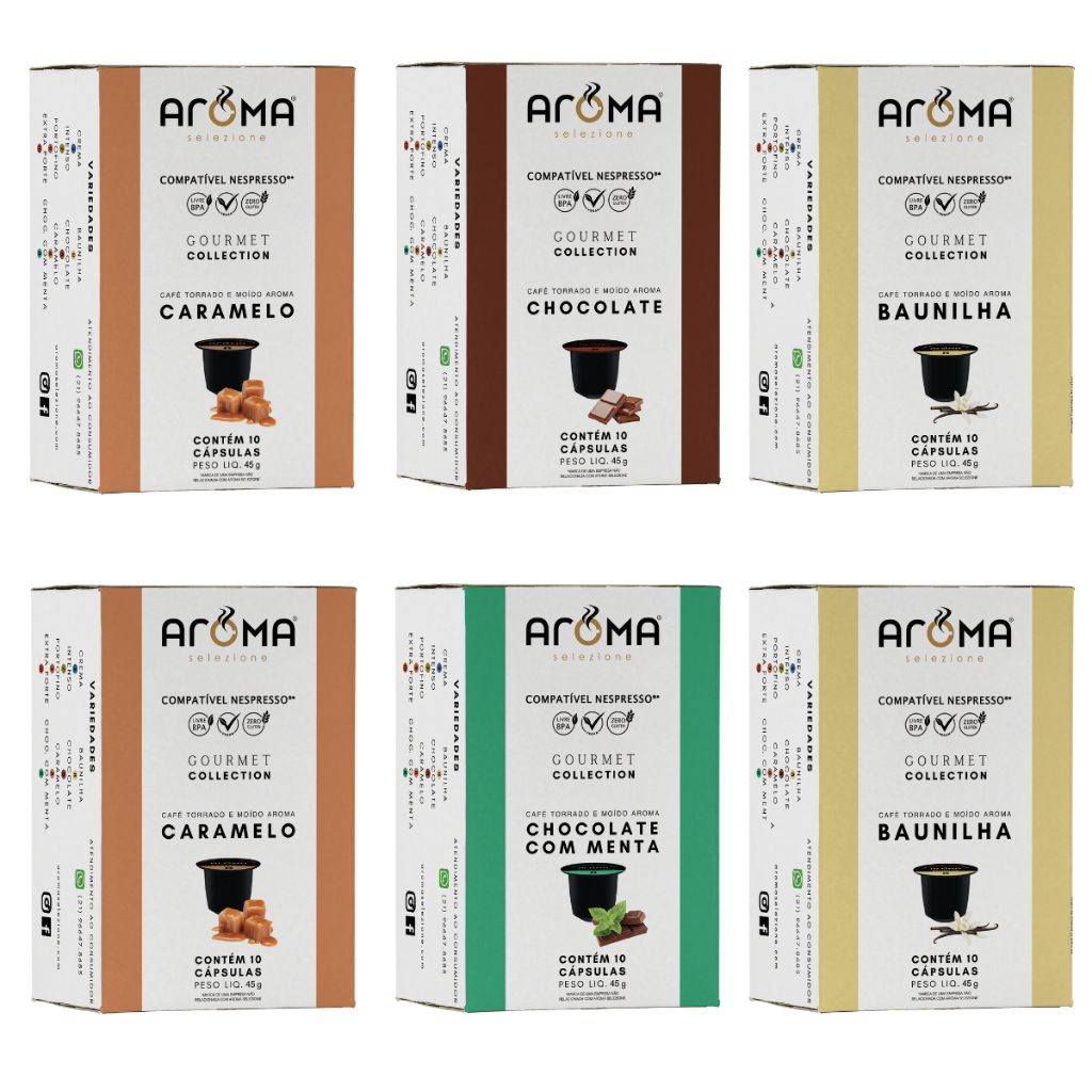 60 Cápsulas Nespresso* Café Aromatizado Aroma Selezione - Escolha Sabores