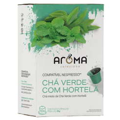 10 Cápsulas Nespresso* Chá Verde com Hortelã - Aroma Selezione