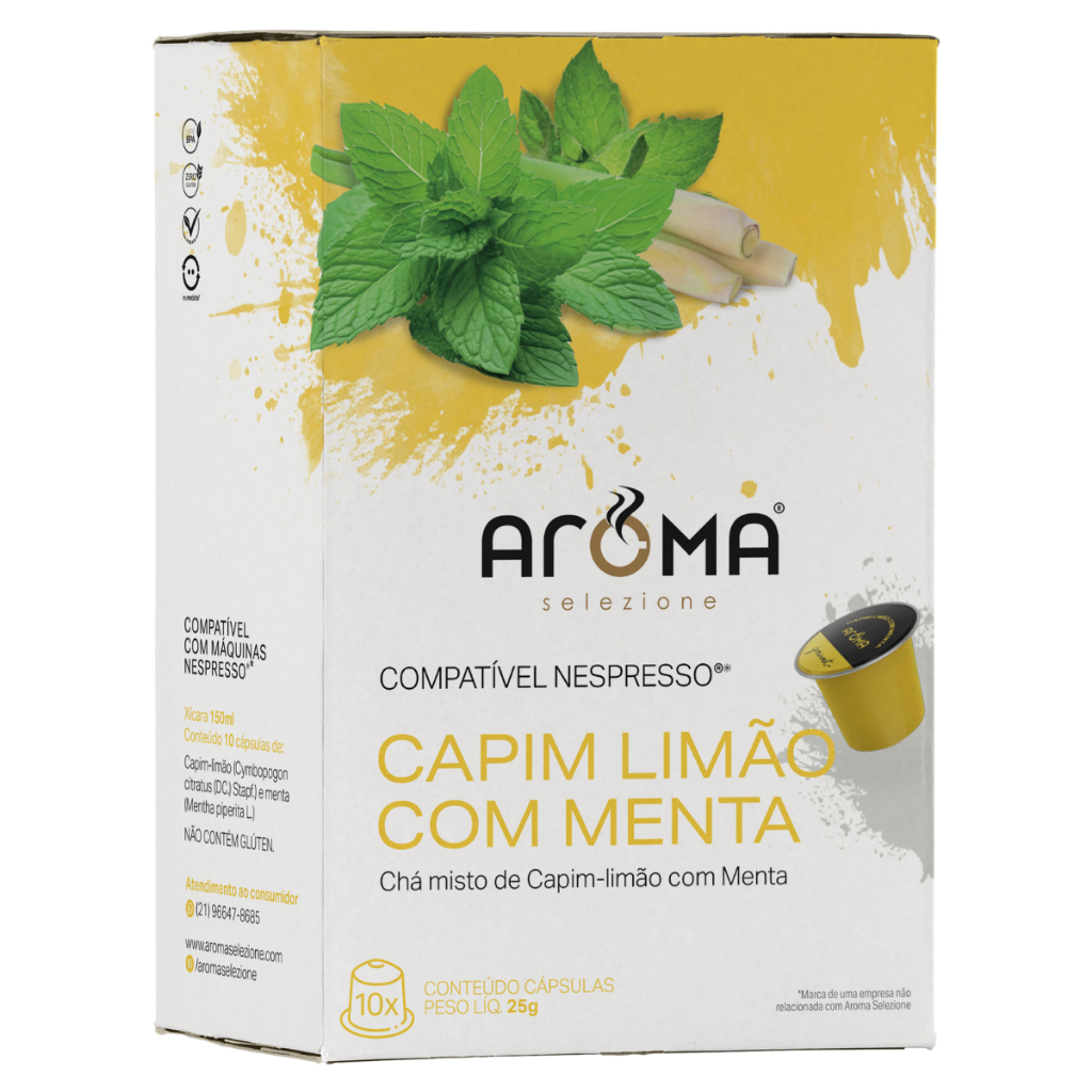 10 Cápsulas Nespresso* Chá Capim Limão e Menta - Aroma Selezione em Oferta na Shopee