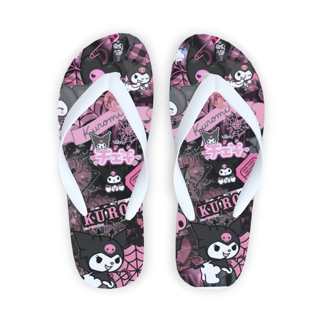 Chinelo kuromi arte rosa desenho alta qualidade diversos tamanhos hello kitty mais vendidos