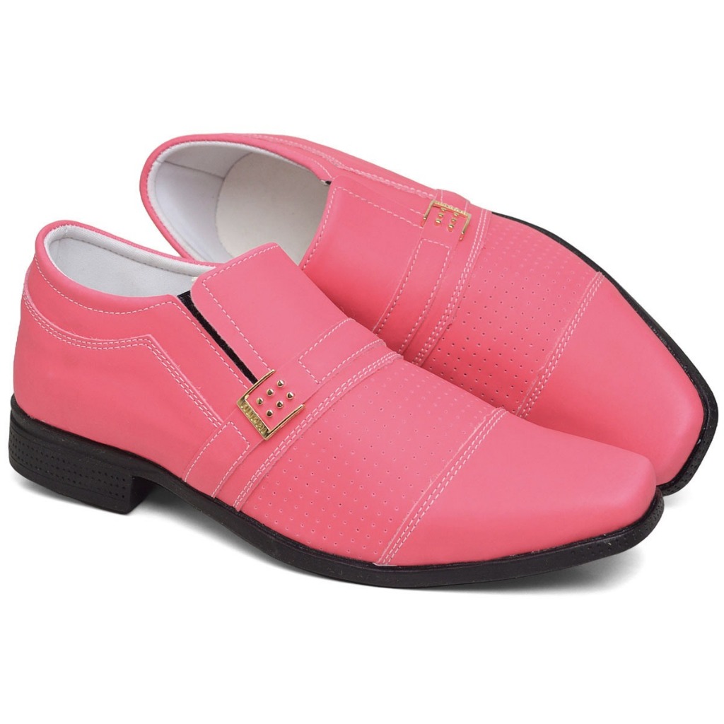 Sapato Social Masculino Pink Elegante e Confortável com Detalhe em Metal em Oferta na Shopee