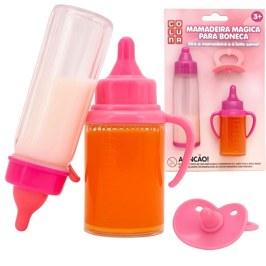 Kit Mamadeira Mágica Para Boneca Com Leite Suquinho E Chupeta em Oferta na Shopee