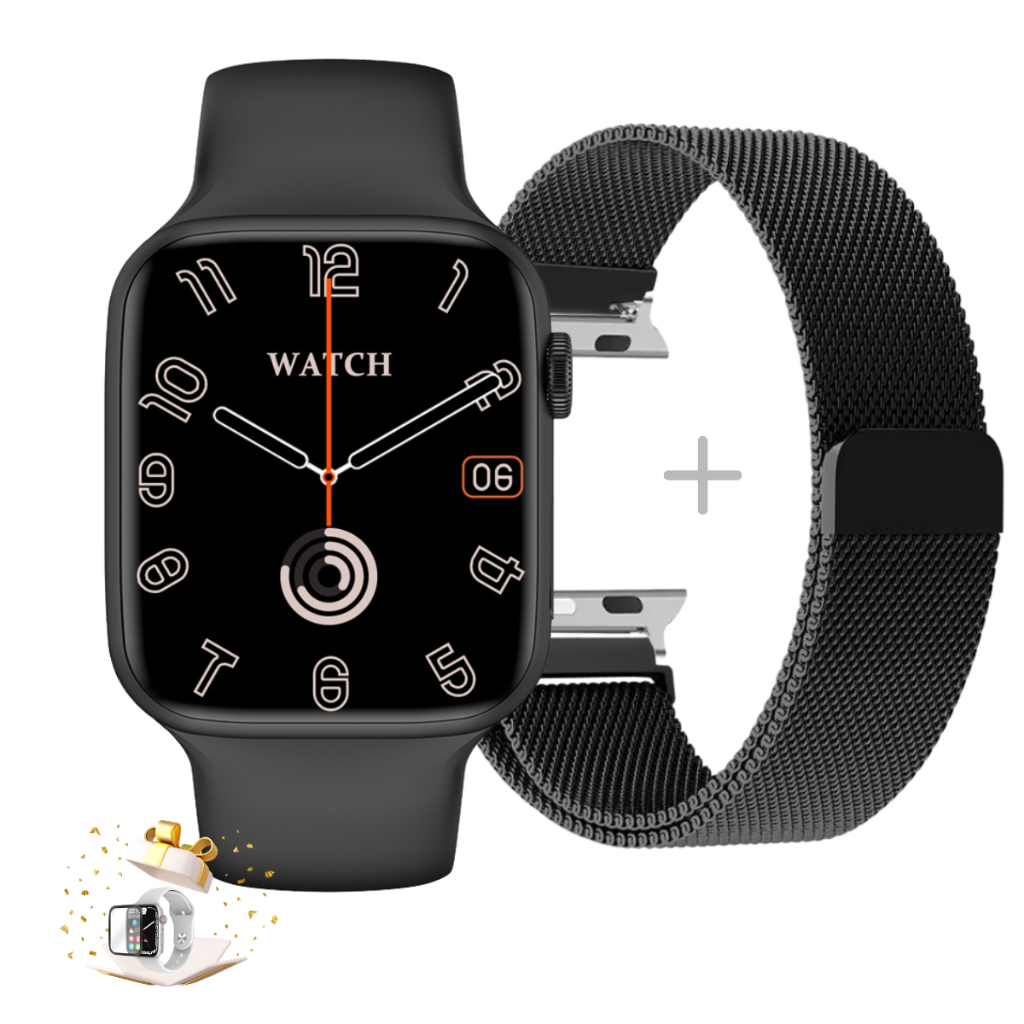Relógio Smartwatch S11 Preto 2.0 Bluetooth Músic Troca Pulseira Notificação C/Pulseira Metal