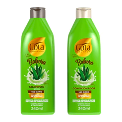Shampoo e Condicionador Babosa Gota Dourada - 340ml cada