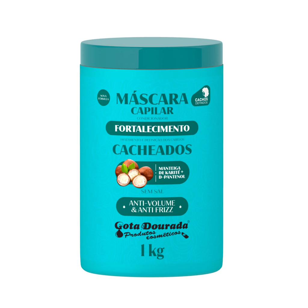 Máscara Fotalecimento Cacheados Gota Dourada 1Kg em Oferta na Shopee