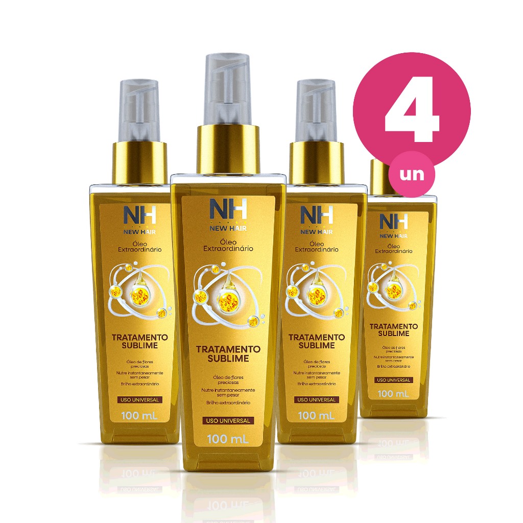 Kit 4 Óleo Extraordinário Tratamento Sublime 100ml Finaliza Nutre e Brilha os Cabelos Belkit em Oferta na Shopee