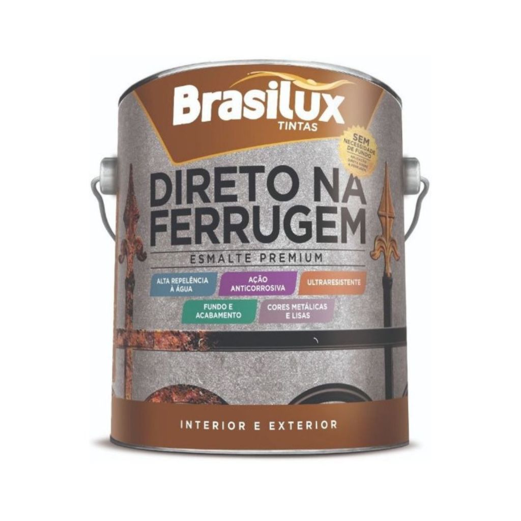 Tinta Esmalte Direto Na Ferrugem Para Ferros E Metais 3,6lt