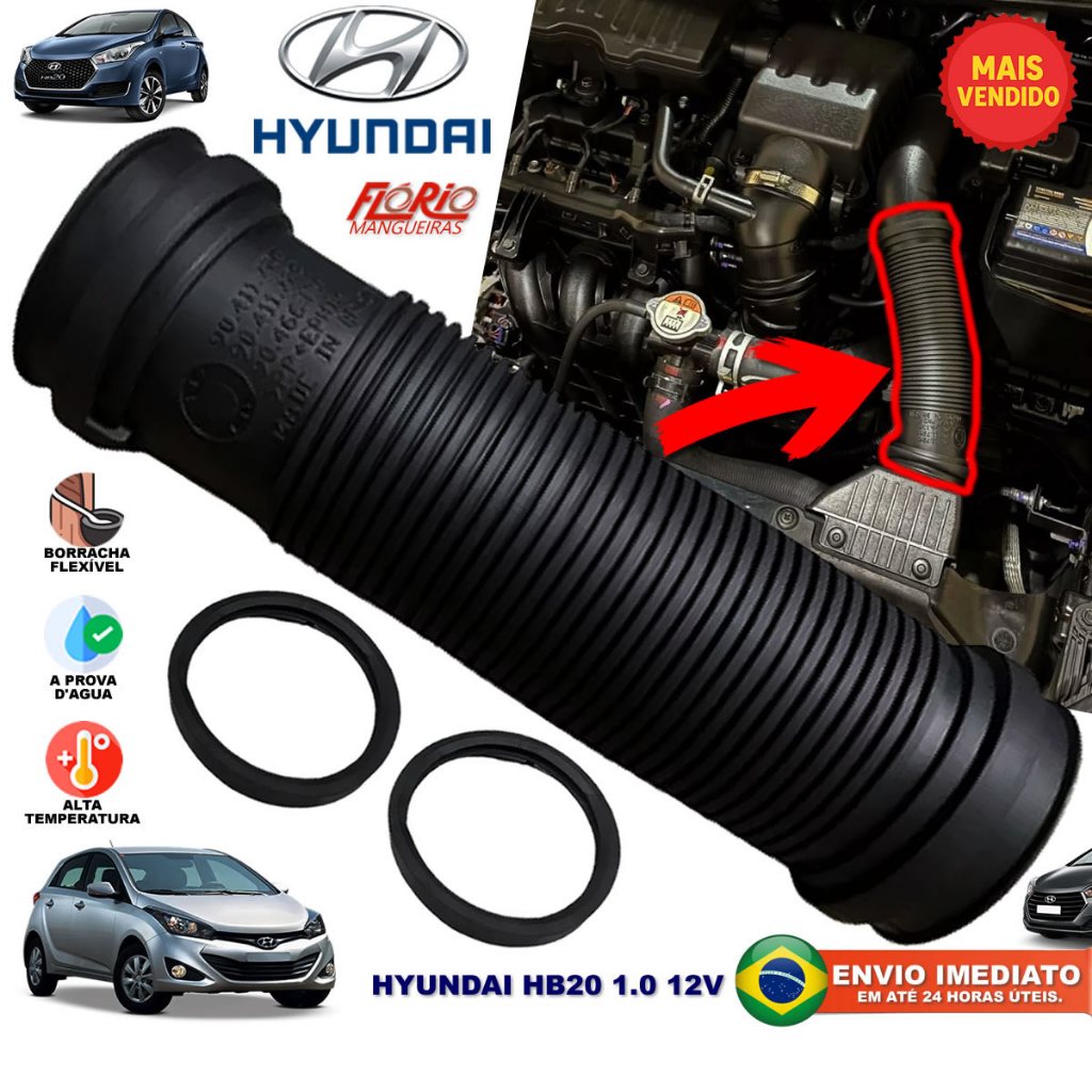 Mangueira Duto Tubo Da Caixa Do Filtro de Ar Motor Hyundai Hb20 1.0 2012 2013 2014 2015 2016 2017 18 em Oferta na Shopee